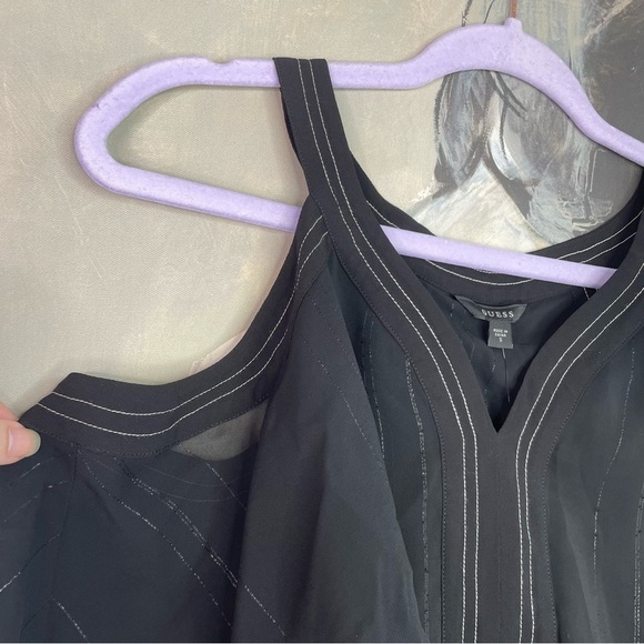 Guess Cherelle Cold Shoulder Tiered Ruffle Blouse - Picture 3 of 11